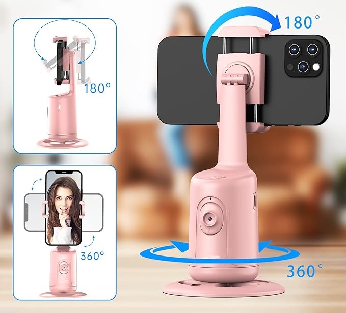 FaceMotion360™ - Support de téléphone à suivi automatique de visage et rotation 360°